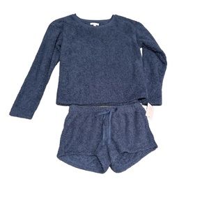 LC Lauren Conrad cozy long sleeve top & shorts sleep set